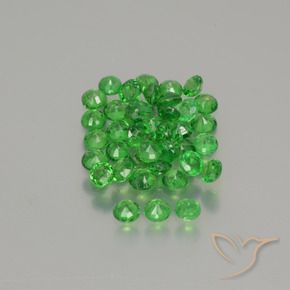 Pedras preciosas de Granada Tsavorita Verde médio natural de 2.76 ct, Redondo, VS-SI