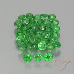 Pedras preciosas de Granada Tsavorita Verde claro natural de 2.84 ct, Redondo, VS-SI