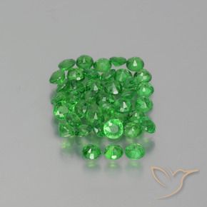 Pedras preciosas de Granada Tsavorita Verde claro natural de 2.84 ct, Redondo, VS-SI