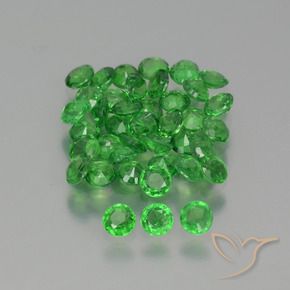 Pedras preciosas de Granada Tsavorita Verde claro natural de 2.37 ct, Redondo, VS-SI