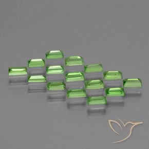 Pedras preciosas de Granada Tsavorita verde vivo natural de 1.82 ct, baguete, VS