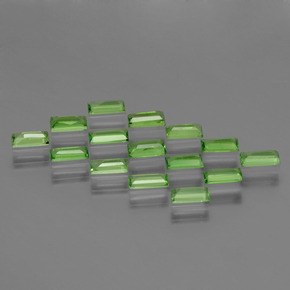 Pedras preciosas de Granada Tsavorita verde vivo natural de 1.54 ct, baguete, VS