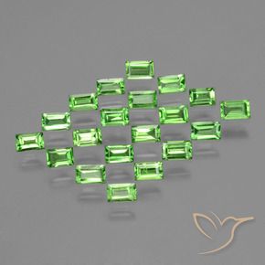 Pedras preciosas de Granada Tsavorita verde vivo natural de 1.60 ct, baguete, VS