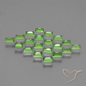 Pedras preciosas de Granada Tsavorita verde vivo natural de 1.60 ct, baguete, VS