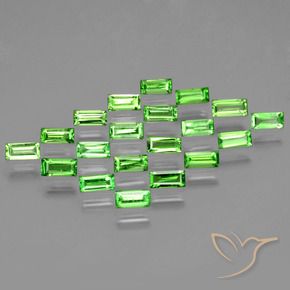 Pedras preciosas de Granada Tsavorita verde vivo natural de 2.19 ct, baguete, VS