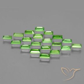 Pedras preciosas de Granada Tsavorita verde vivo natural de 2.19 ct, baguete, VS