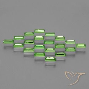 Pedras preciosas de Granada Tsavorita verde vivo natural de 2.08 ct, baguete, VS