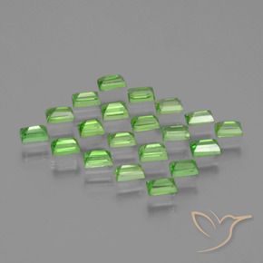 Pedras preciosas de Granada Tsavorita verde vivo natural de 1.95 ct, baguete, VS