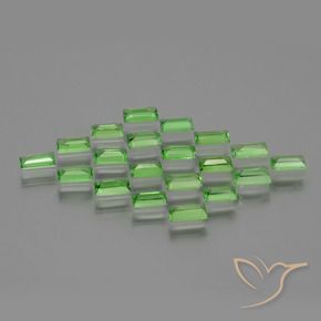 Pedras preciosas de Granada Tsavorita verde vivo natural de 2.36 ct, baguete, VS