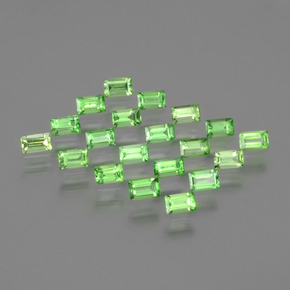 Pedras preciosas de granada tsavorita verde natural de 1,90 ct, baguete, VS