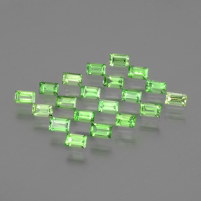 Pedras preciosas de granada tsavorita verde natural de 1,90 ct, baguete, VS