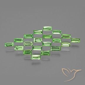 Pedras preciosas de Granada Tsavorita verde vivo natural de 1.98 ct, baguete, VS