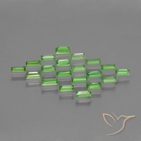 Pedras preciosas de Granada Tsavorita verde vivo natural de 1.98 ct, baguete, VS