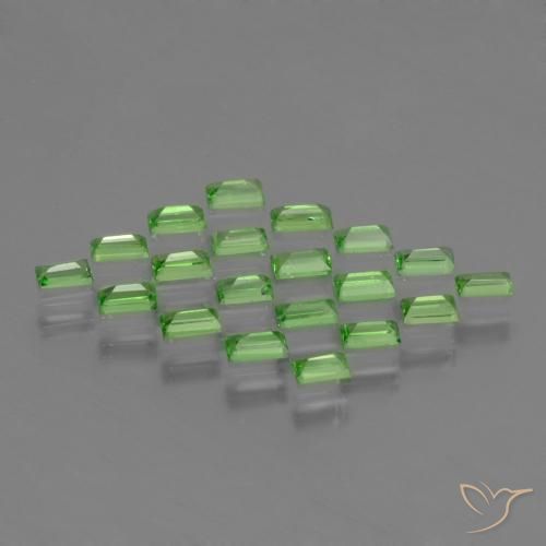Pedras preciosas de Granada Tsavorita verde vivo natural de 1.18 ct, baguete, VS