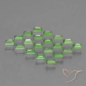 Pedras preciosas de Granada Tsavorita verde vivo natural de 1.66 ct, baguete, VS