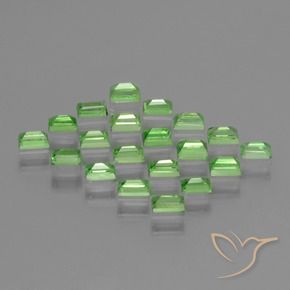 Pedras preciosas de Granada Tsavorita verde vivo natural de 1.73 ct, baguete, VS