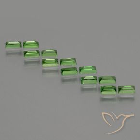 Pedras preciosas de Granada Tsavorita verde vivo natural de 1.71 ct, baguete, VS