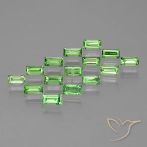 Pedras preciosas de Granada Tsavorita verde vivo natural de 2.40 ct, baguete, VS