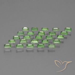 Pedras preciosas de Granada Tsavorita verde vivo natural de 1.89 ct, baguete, VS