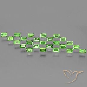 Pedras preciosas de Granada Tsavorita verde vivo natural de 2.38 ct, baguete, VS