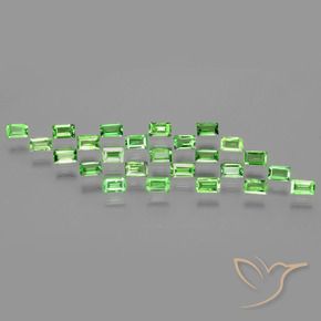 Pedras preciosas de Granada Tsavorita verde vivo natural de 1.99 ct, baguete, VS