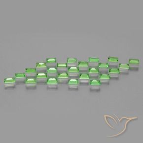 Pedras preciosas de Granada Tsavorita verde vivo natural de 1.99 ct, baguete, VS