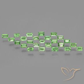 Pedras preciosas de Granada Tsavorita verde vivo natural de 1.81 ct, baguete, VS