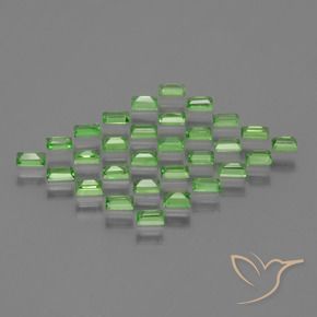 Pedras preciosas de Granada Tsavorita verde vivo natural de 1.89 ct, baguete, VS