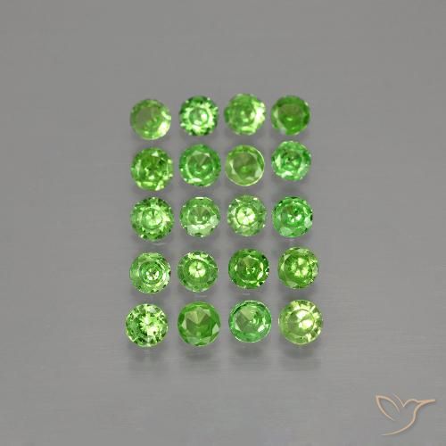 Pedras preciosas de granada tsavorita verde natural de 1,56 ct, corte redondo, VS