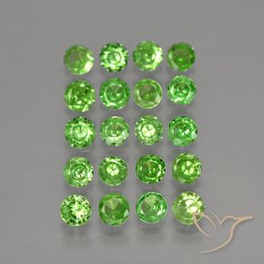 Pedras preciosas de granada tsavorita verde natural de 1,56 ct, corte redondo, VS