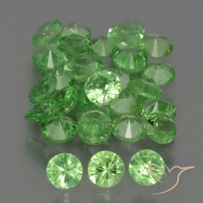 Pedras preciosas de Granada Tsavorita verde vivo natural de 2.51 ct, Redondo, VS