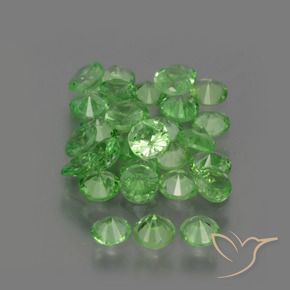 Pedras preciosas de Granada Tsavorita verde vivo natural de 2.51 ct, Redondo, VS