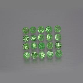 Pedras preciosas de granada tsavorita verde natural de 1,61 ct, corte redondo, VS