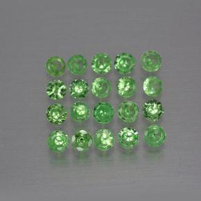 Pedras preciosas de granada tsavorita verde natural de 1,61 ct, corte redondo, VS