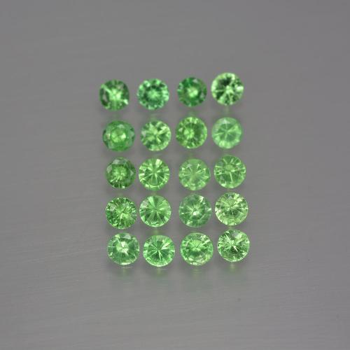 Pedras preciosas de granada tsavorita verde natural de 1,94 ct, corte redondo, VS