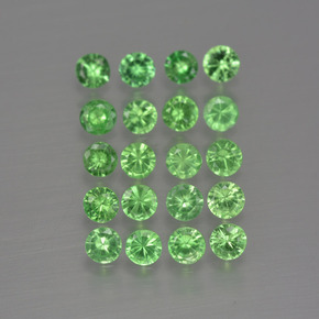Pedras preciosas de granada tsavorita verde natural de 1,94 ct, corte redondo, VS