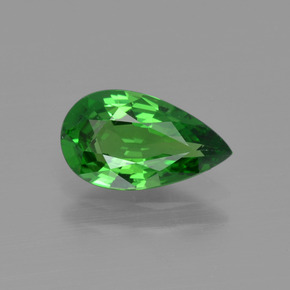 Granada Tsavorita verde intenso Natural 1.26ct, Formato de pêra, VVS-VS