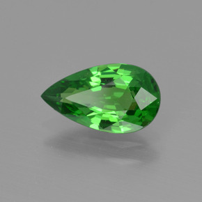 Granada Tsavorita verde intenso Natural 1.26ct, Formato de pêra, VVS-VS