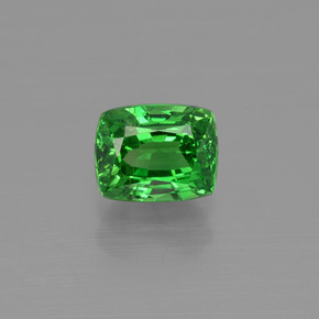 Granada tsavorita verde elétrico natural 1,20ct, almofada cortada, VS-SI