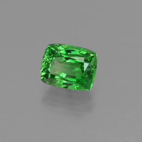 Granada tsavorita verde elétrico natural 1,20ct, almofada cortada, VS-SI