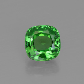Granada tsavorita verde natural 1,10ct, almofada cortada, VS
