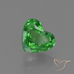 Granada Tsavorita Verde médio Natural 1.10ct, Coração, VS-SI