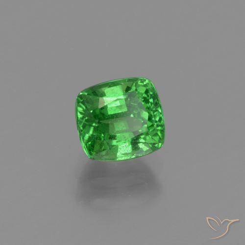 Granada Tsavorita verde elétrico Natural 1.18ct, Almofada, VS-SI