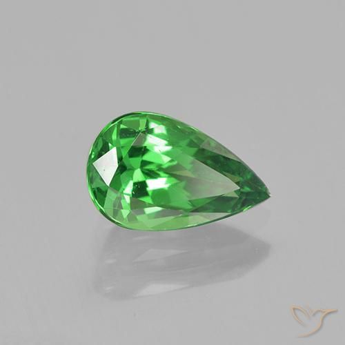 Granada Tsavorita Verde claro Natural 1.17ct, Formato de pêra, VS