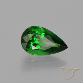 Granada Tsavorita verde intenso Natural 1.18ct, Formato de pêra, SI
