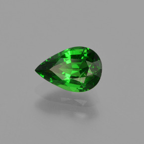 Granada Tsavorita Floresta Verde Brilhante Natural 0.96ct, Formato de pêra, SI