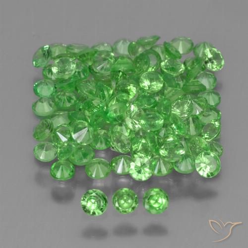 4.78ctw Natural verde vivo Granada Tsavorita, Redondo, VS