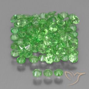 Pedras preciosas de Granada Tsavorita verde vivo natural de 4.78 ct, Redondo, VS