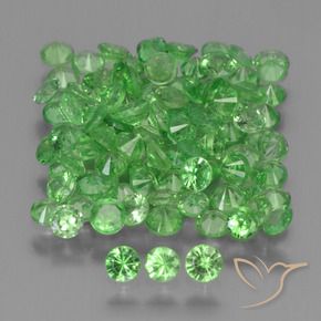 Pedras preciosas de Granada Tsavorita verde vivo natural de 5.26 ct, Redondo, VS