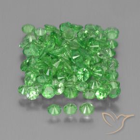 Pedras preciosas de Granada Tsavorita verde vivo natural de 5.26 ct, Redondo, VS